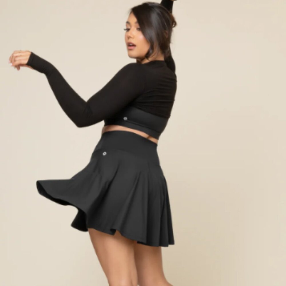 PopFlex Active Twirl Skort (Longer) Black small